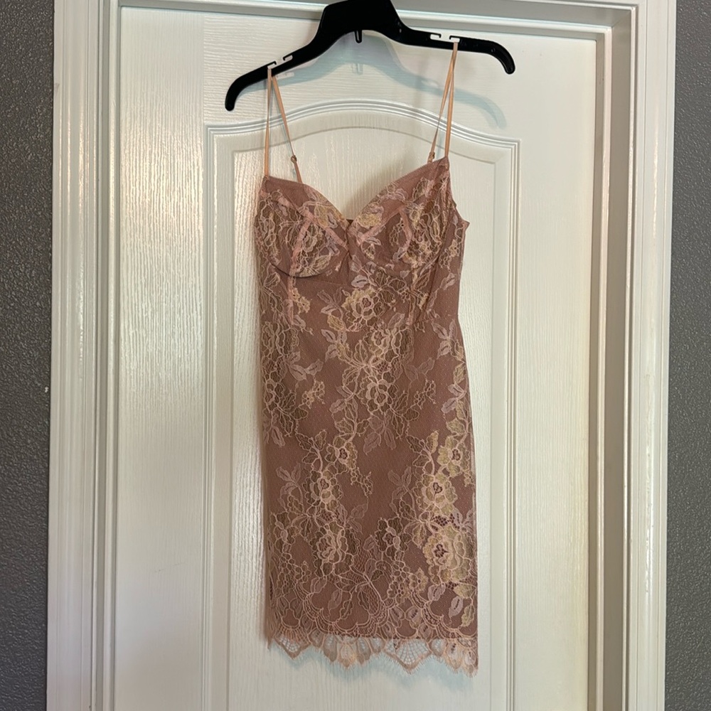 Rose gold lace dress